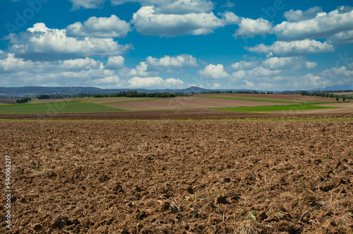 Geackerte Felder im Herbst Oberfranken Deutschland
