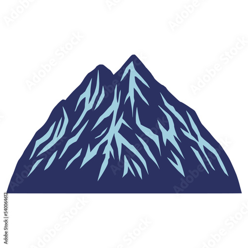 Blue Mountain Vector Illustration Beautiful Dark Blue Mountain Hills Landscape
