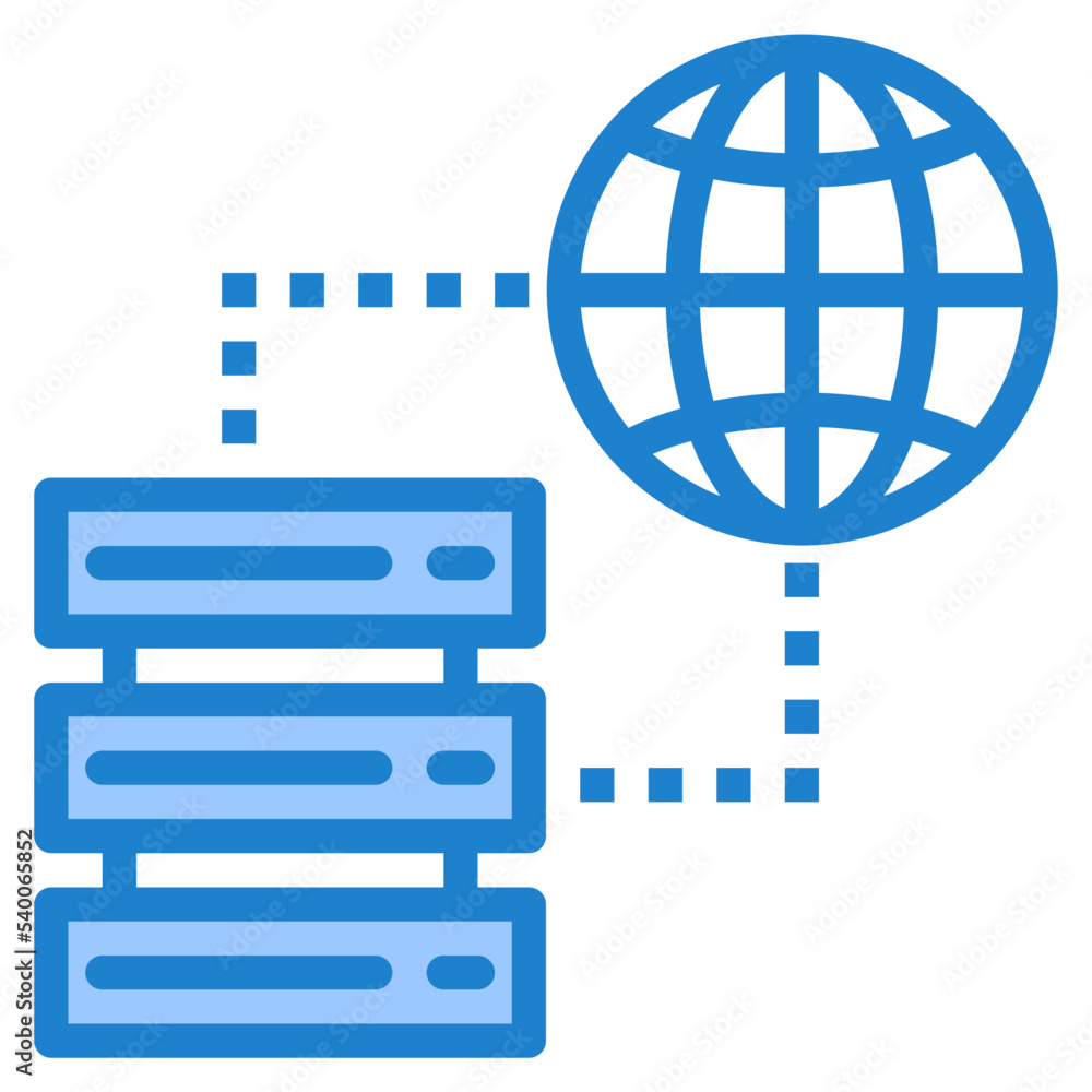 Server network blue style icon Server network blue style icon