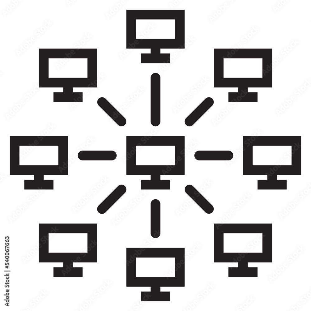 Network outline style icon Network outline style icon