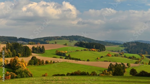 Autumn landscape. Beautiful colorful nature in autumn time. Czech Republic - seasonal background.