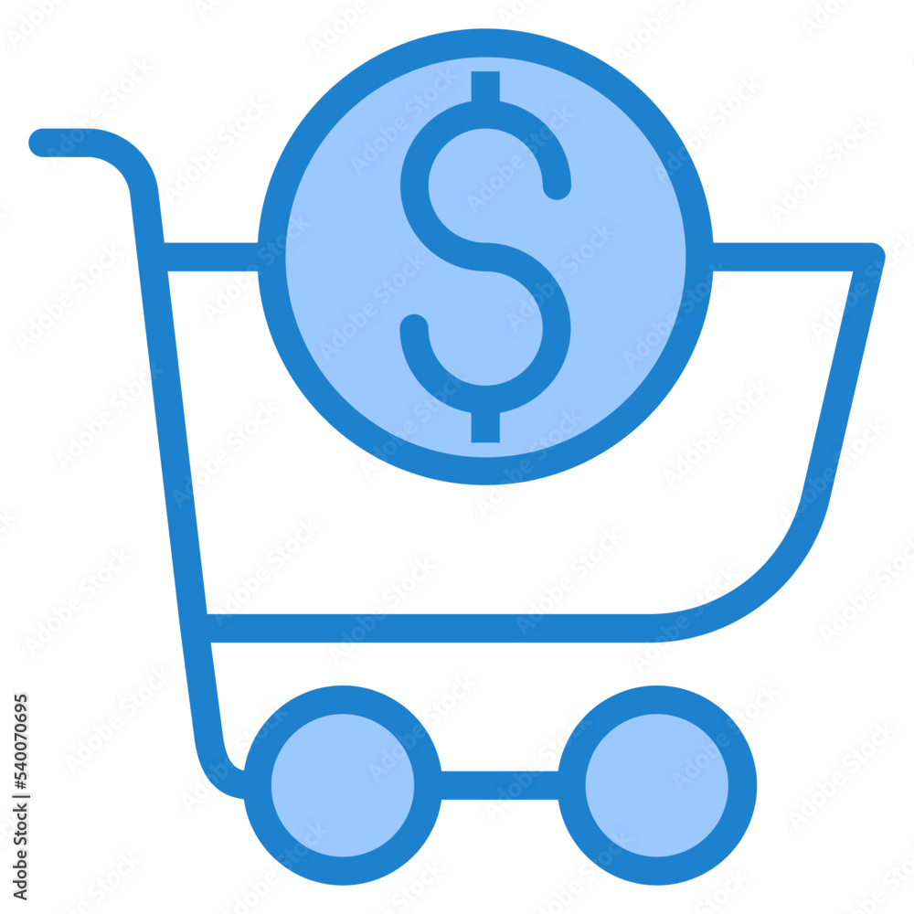 Shopping cart blue style icon Shopping cart blue style icon