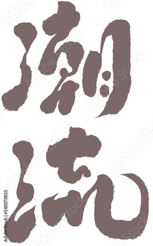 Chinese font design "trend",潮流, Headline font design, Ad header text design. Strong handwriting style.