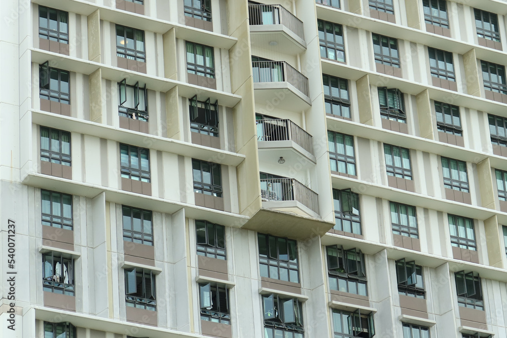 detail shot of singapore residential buildings 
