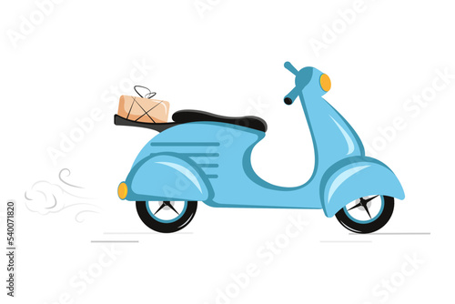 Delivery blue scooter