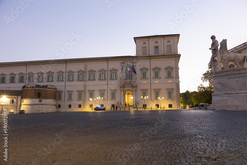 The Quirinal Palace or Quirinale is the residence of the President of the Italian Republic, in Rome Italy Europe. Napolitano, Matarella lived in the building. Meloni president  photo