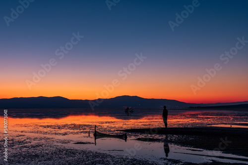 Sunrise and solitude by the lake