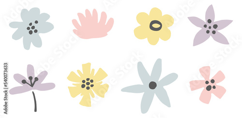 Flowers set. Decorative floral elements for prints and patterns © ONYXprj