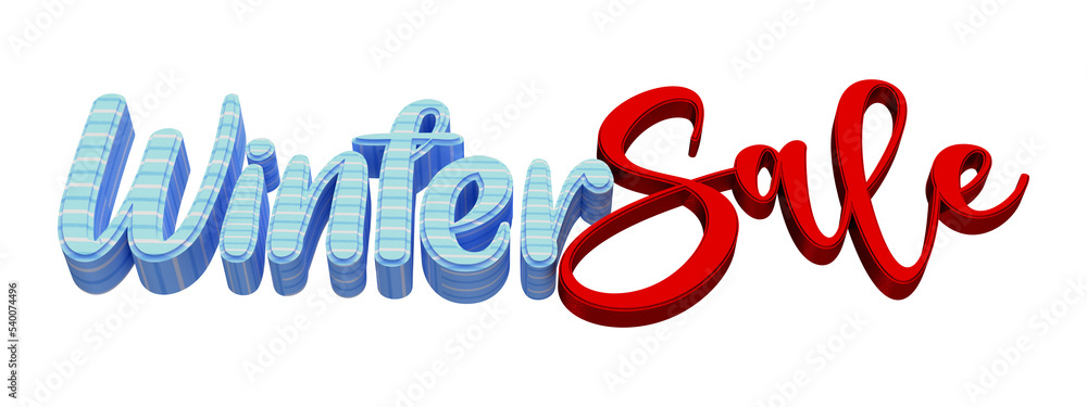 Obraz premium Isolated Winter Sale Collection for Advertising Campaigns in 3D Render Illustration.