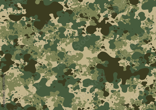Camouflage seamless pattern of splash drops. Abstract modern camo endless background in military style for fabric and fashion print. Vector ilustration.