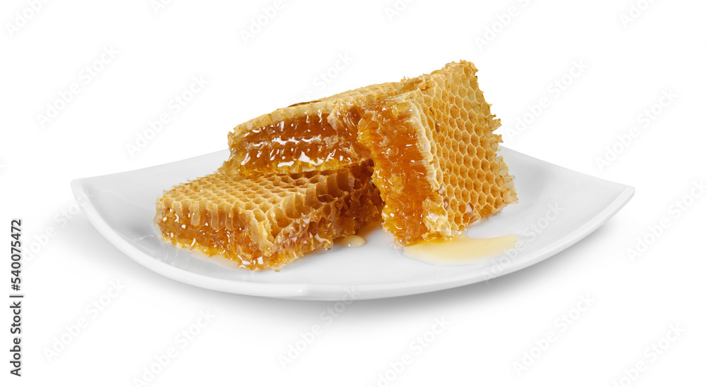Honeycomb close up on the white background Honeycomb close up on the white background