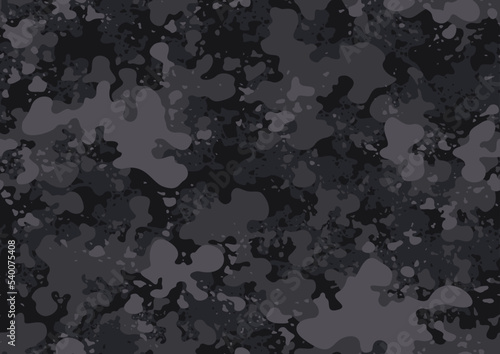 Camouflage seamless pattern of splash drops. Abstract modern camo endless background in military style for fabric and fashion print. Vector ilustration.