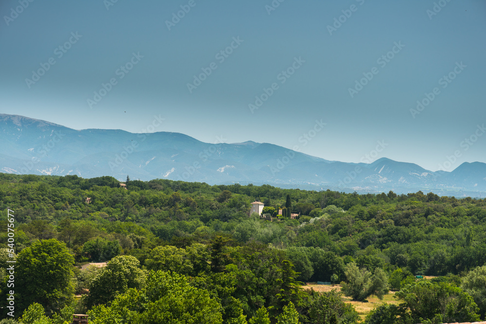 view of the landscape near grignan view of the landscape near grignan