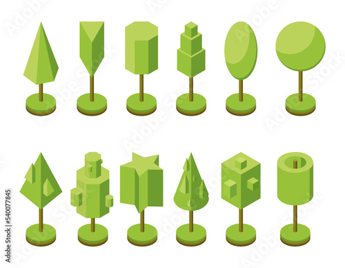 Set of abstract vector trees in isometry
