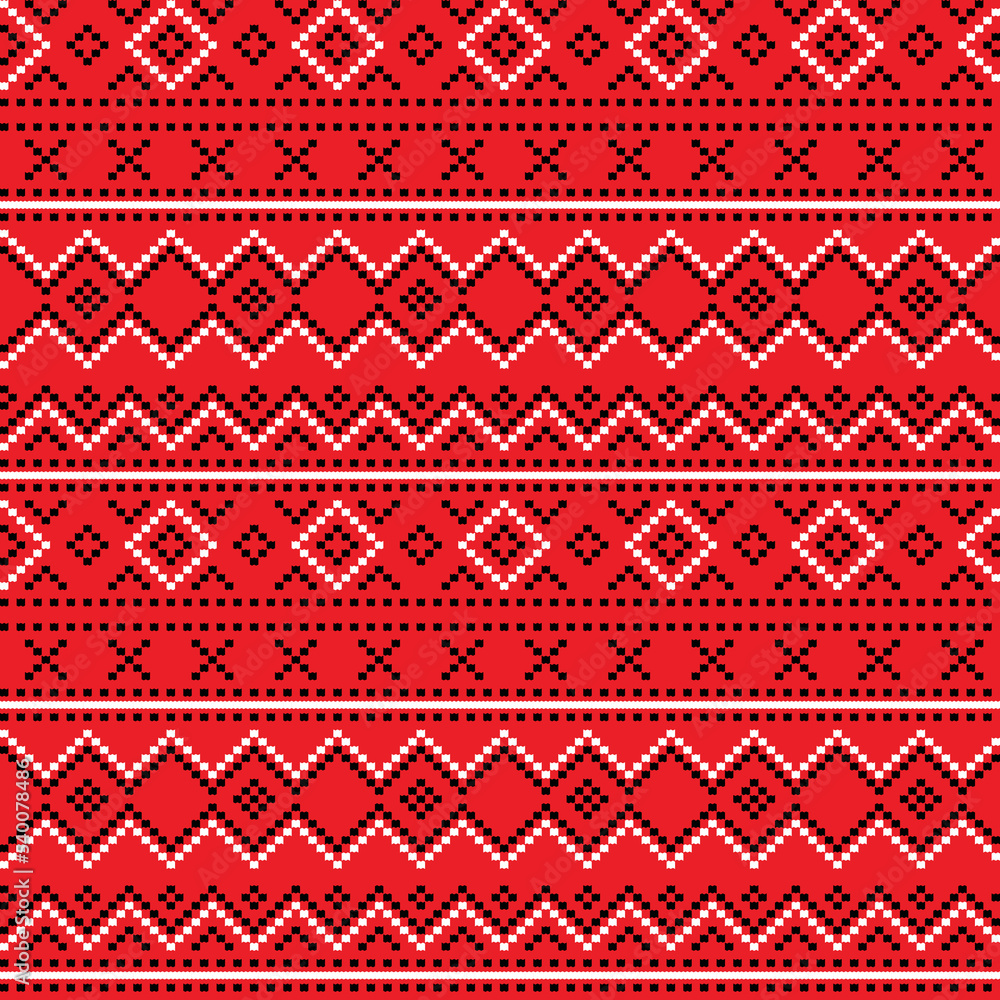 Abstract ethnic Ikat tribal native Indian aztec Navajo seamless repeat vector pattern traditional Design
