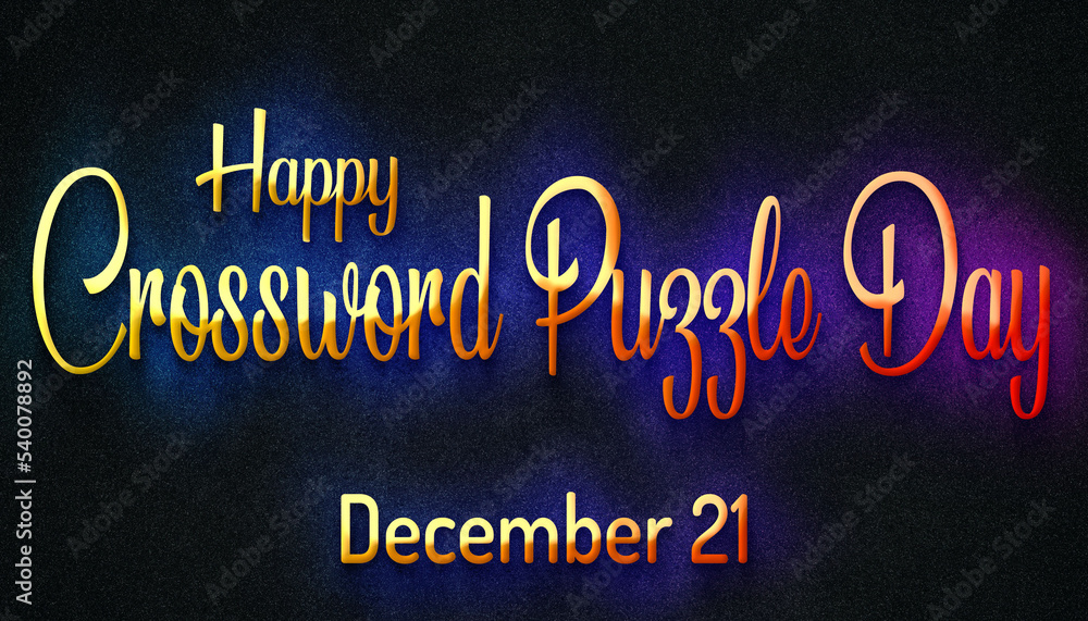 Happy Crossword Puzzle Day, December 21. Calendar of December Retro ...