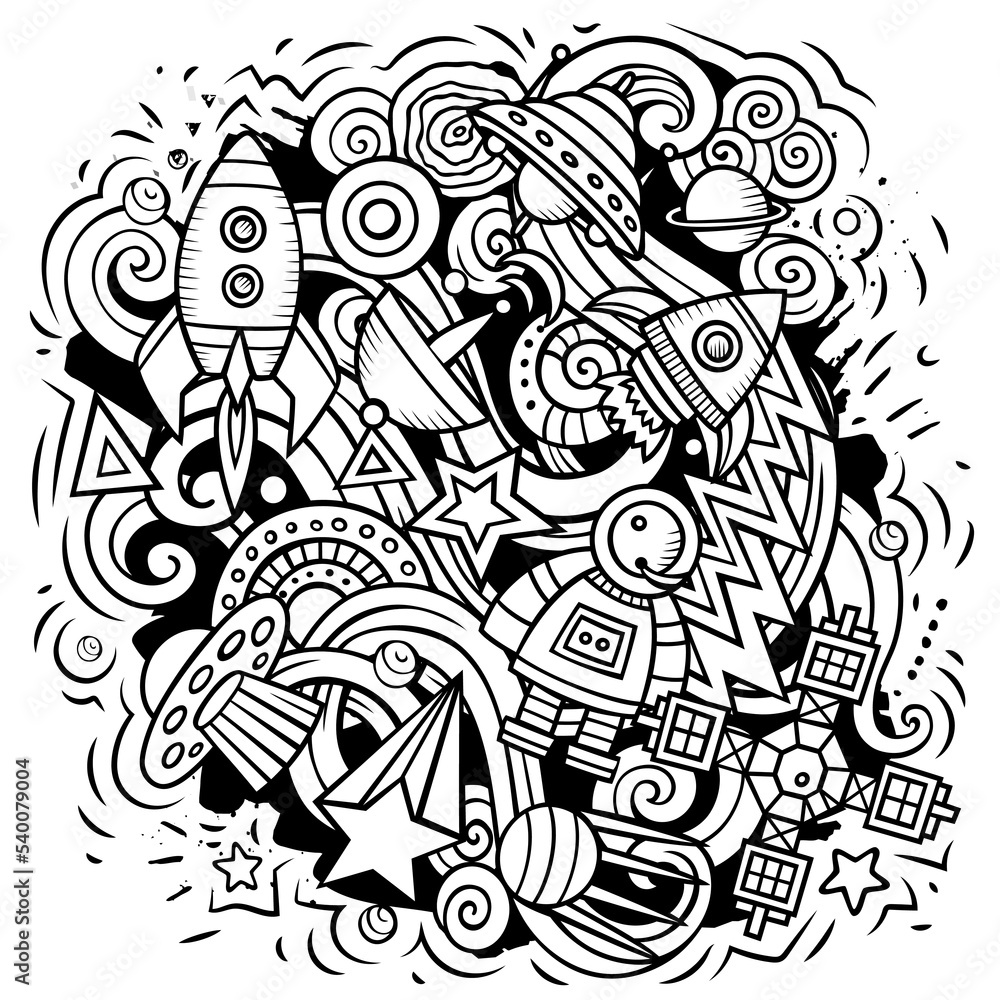 Space cartoon vector illustration Space cartoon vector illustration