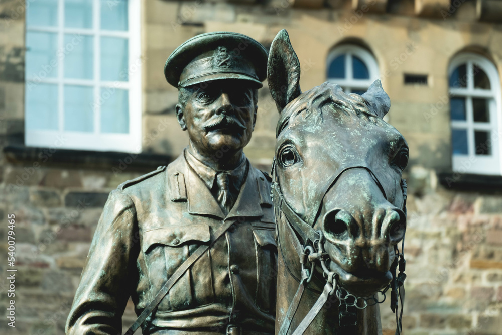 Earl Haig statue on a horse in Edinburgh Castle Earl Haig statue on a horse in Edinburgh Castle