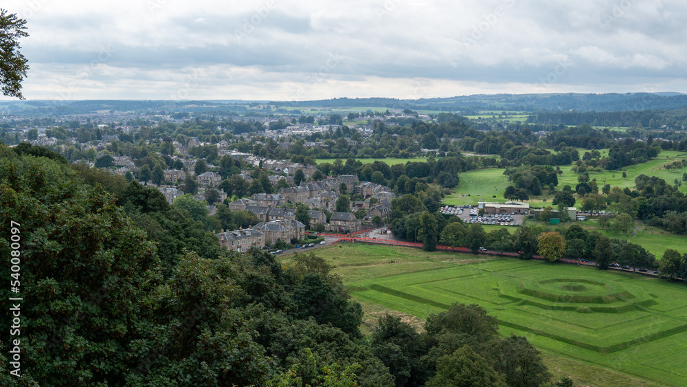 Stirling city seen from above, Scotland, UK