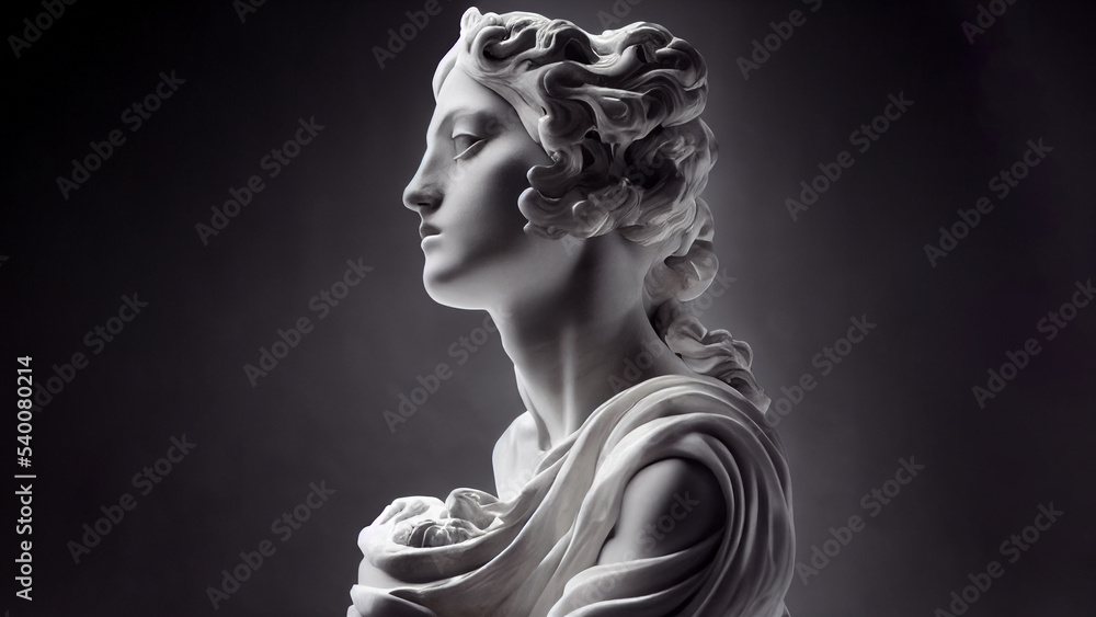 Illustration of a Renaissance marble statue of Gaia. She is the