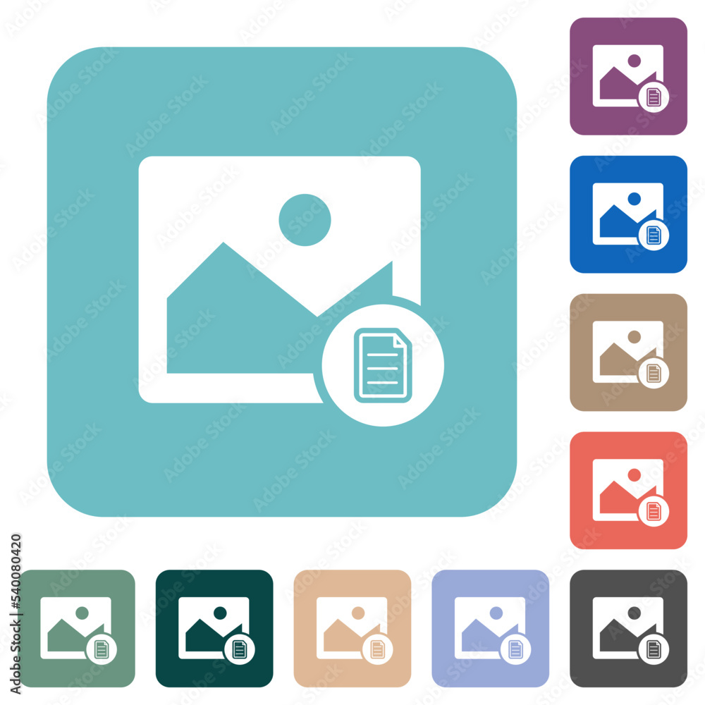 Image properties rounded square flat icons Image properties rounded square flat icons