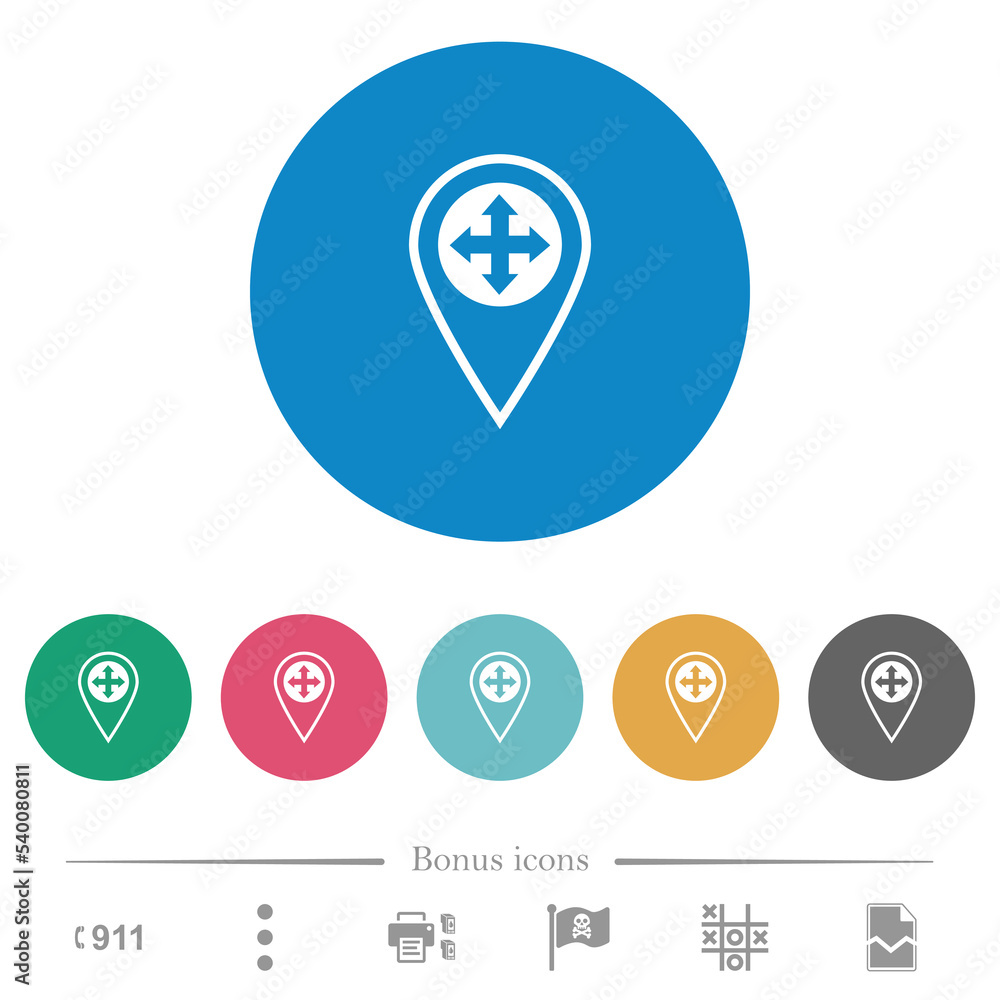 GPS location move flat round icons GPS location move flat round icons