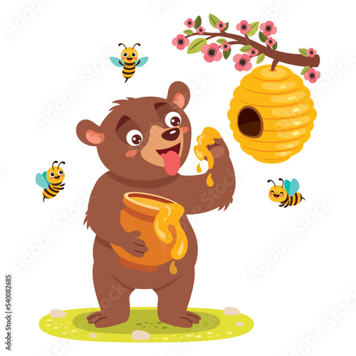 Cartoon Illustration Of A Bear