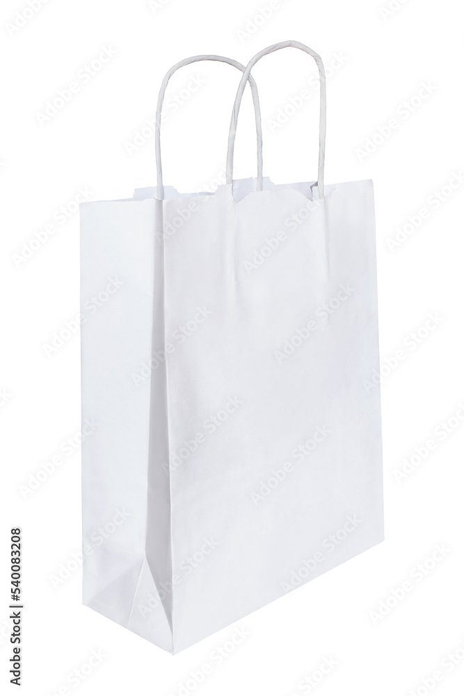 White paper bag Isolated on white background with clipping mask and path White paper bag Isolated on white background with clipping mask and path