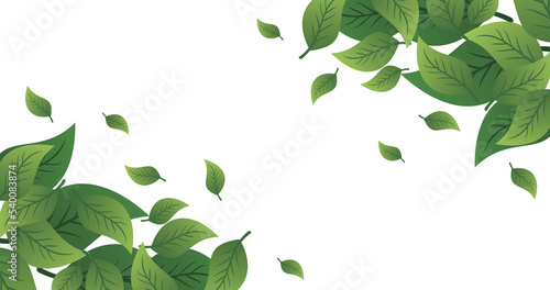 green leaf background transparent png flying from the corner of the screen