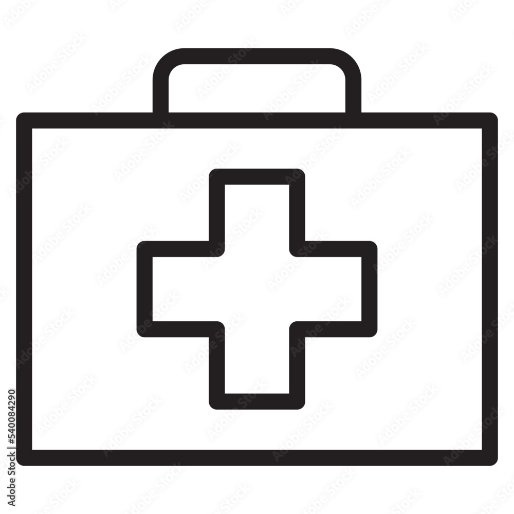 First aid kit outline style icon First aid kit outline style icon