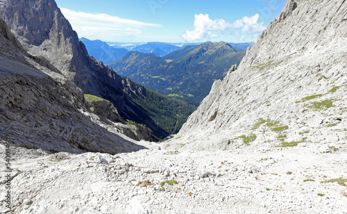Panorama of the Italian Alps in the mountains called Dolomiti in Northern Italy