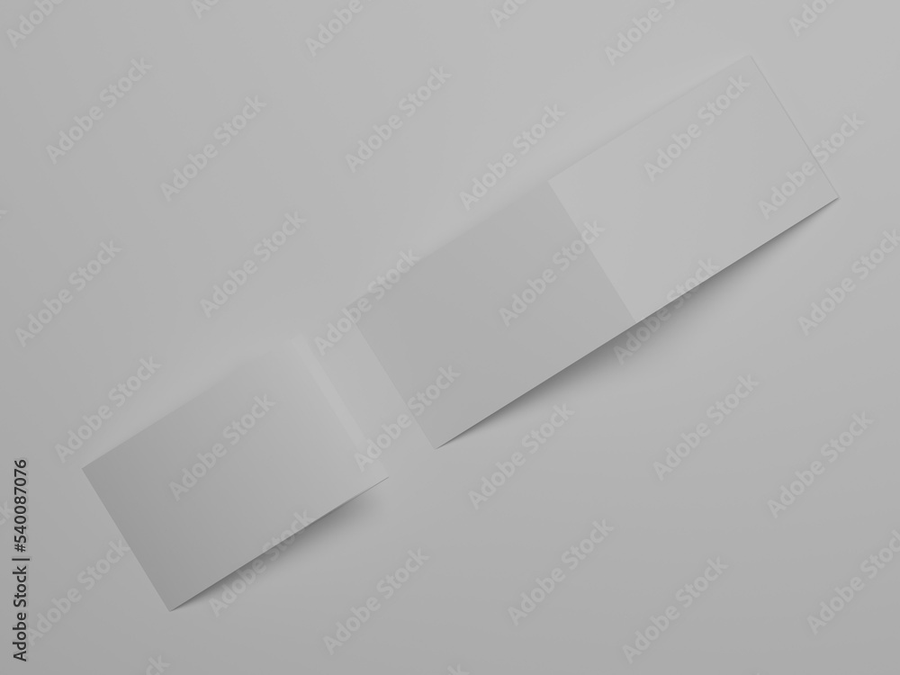 A5 bi-fold brochure mockup 3d rendering A5 bi-fold brochure mockup 3d rendering