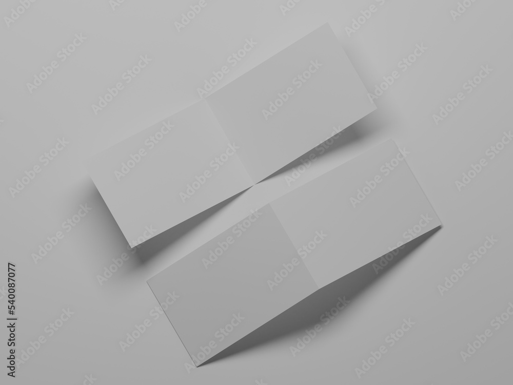 A5 bi-fold brochure mockup 3d rendering A5 bi-fold brochure mockup 3d rendering