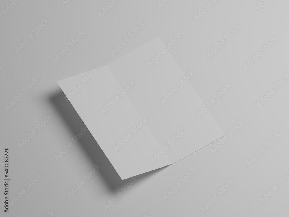 DL bi-fold brochure mockup 3d rendering 