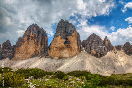 View of the "Tre Cime di Lavaredo" (Drei Zinnen), Dolomites, Italy