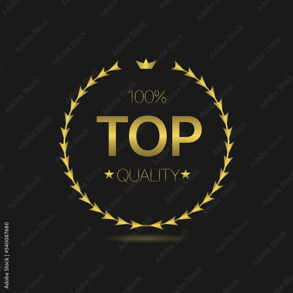 Top quality Vector laurel wreath label Top quality Vector laurel wreath label
