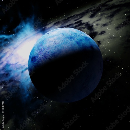 Fototapeta Naklejka Na Ścianę i Meble -  A 3D illustration of an exoplanet. 