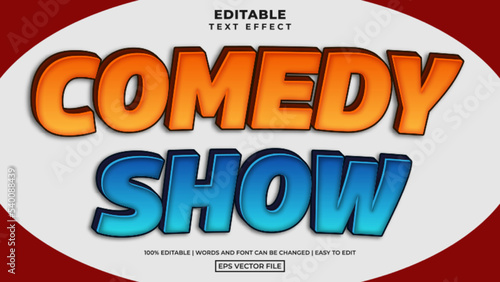 Comedy show 3d cartoon text style, editable text effect