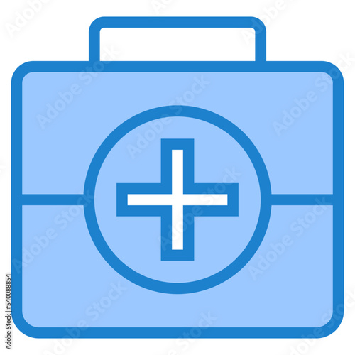 First aid kit blue style icon