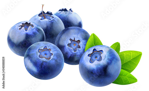 Pile of blueberries cut out