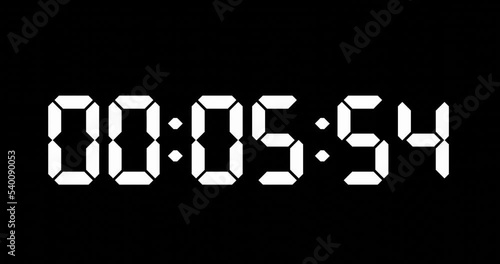 animation of countdown of digital display timer or clock