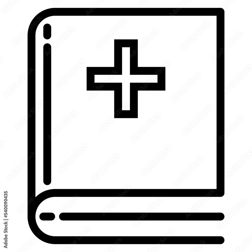 Obraz premium Medical book outline style icon