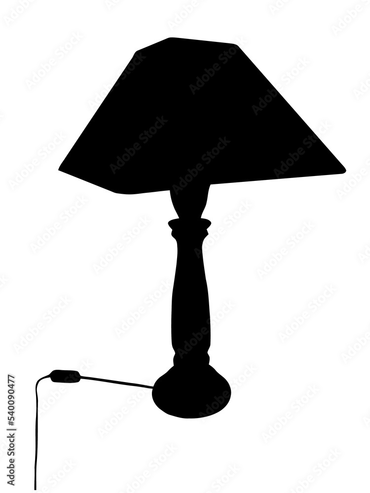 Obraz premium Bed Lamp Silhouette Isolation