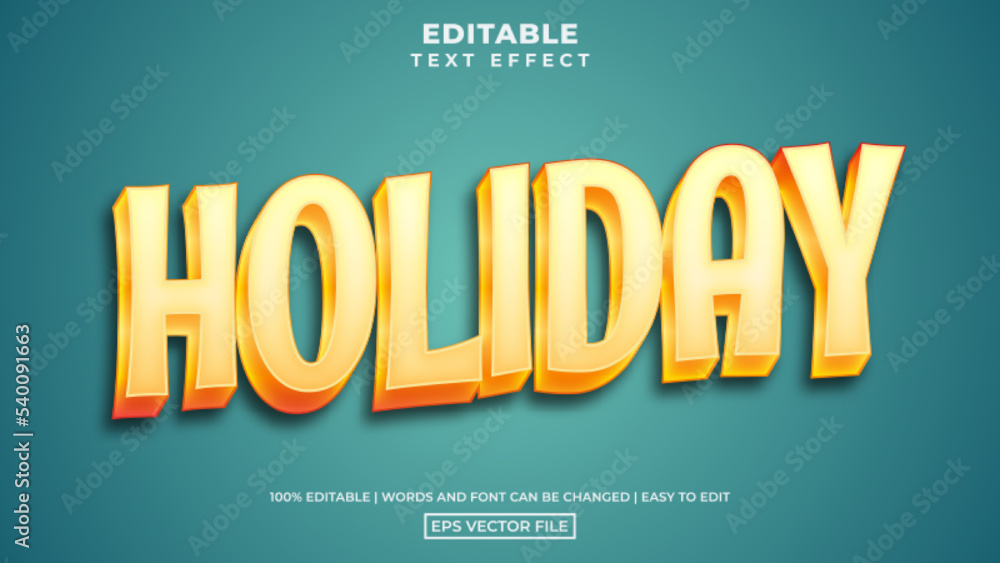 Holiday vintage text style, editable text effect design template