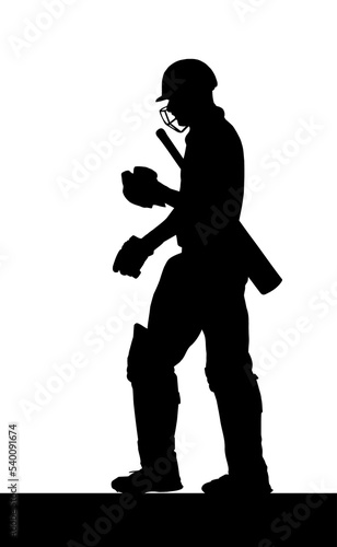 Sport Silhouette - Dismissed Cricket Batsman