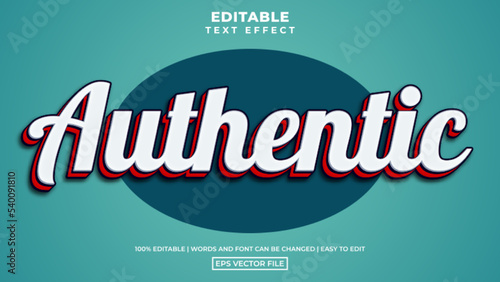 Vintage authentic text style, editable text effect design template