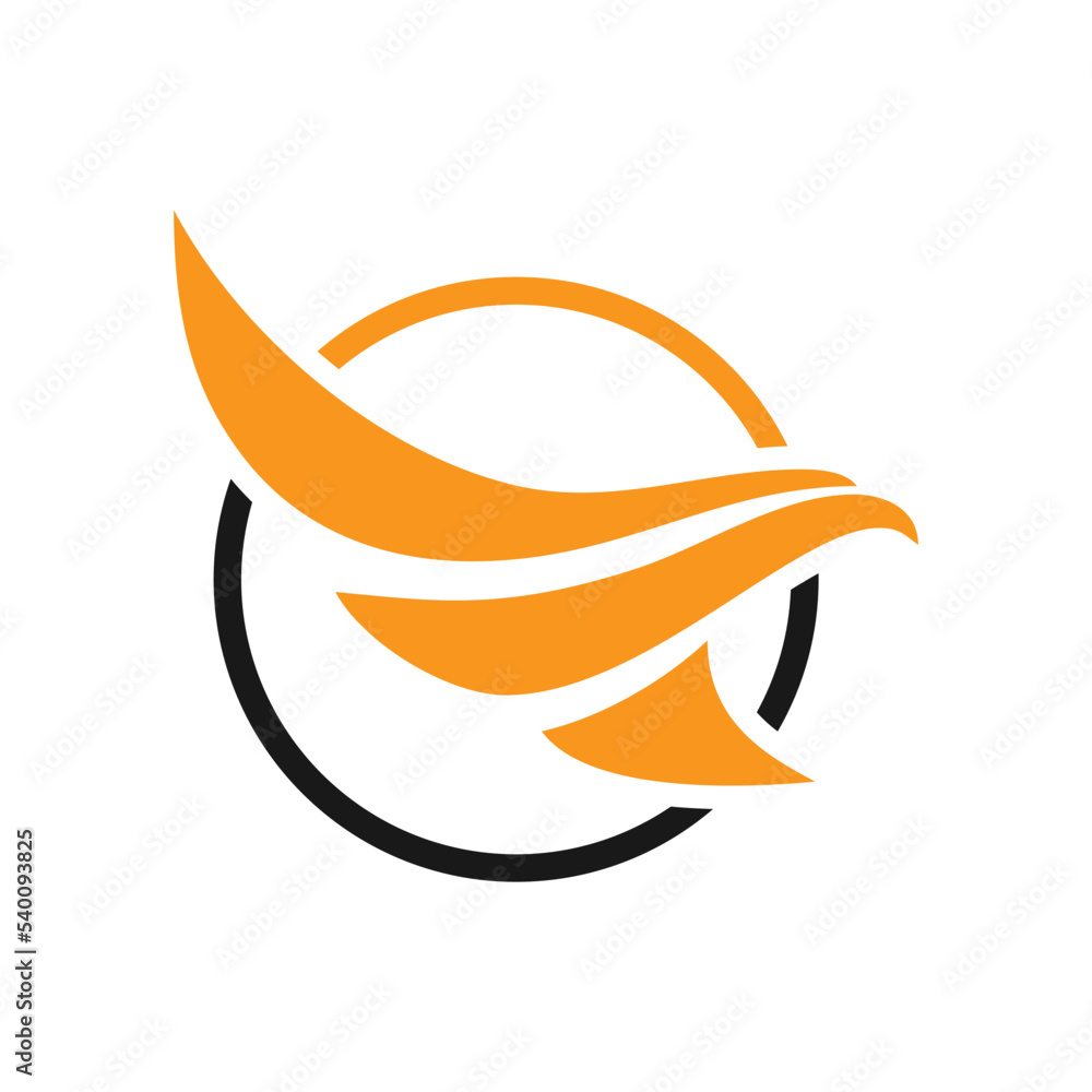 Fototapeta premium Eagle Vector Logo Template, eagle fly in circle vector illustration, Wild eagle Bird Falcon Hawk