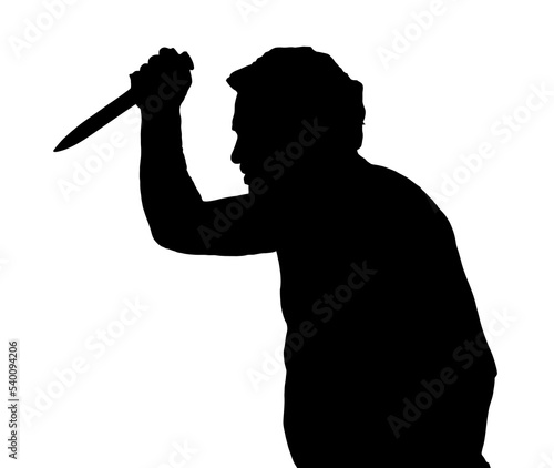 Bilde på lerret Man Silhouette European Stabbing with Knife