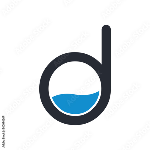 letter D logo with Abstract lab logo design vector