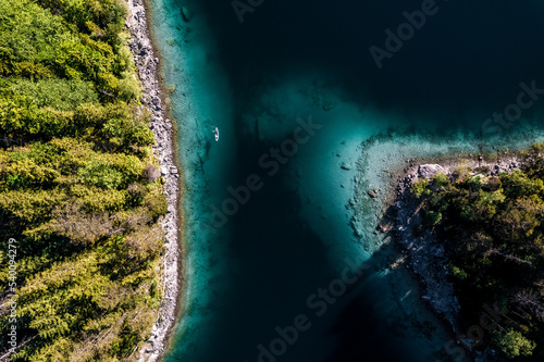 Aerial Drone Picture of Eibsee in Bavaria, Germany